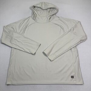 FLX Hoodie Women XXL Cream White Textured Pullover Travel/Leisure Casual